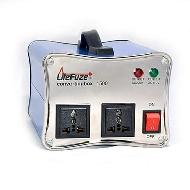 Step Up/Down LiteFuze convertingbox 1000-Black 1000 Watt Auto Voltage Converter Transformer Light Weight Step Up/Down LiteFuze convertingbox 1000-Black 1000 Watt Auto Voltage Converter Transformer Light Weight